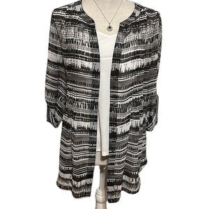 Chaus  blouse, black/gray, sz large